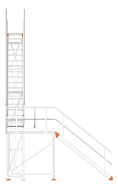 Front Image of Stair Modular KattsafeUSA LShape 2Stages