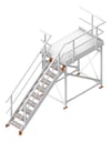 3D Shaded Image of Stair Modular KattsafeUSA Platform LeftExit