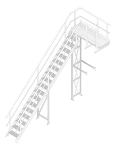 3D Documentation Image of Stair Modular KattsafeUSA Platform NoSupport RightExit
