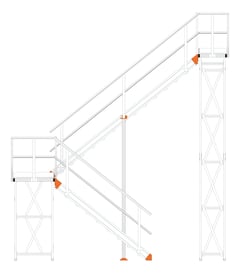 Front Image of Stair Modular KattsafeUSA UShape 2Stages LeftExit