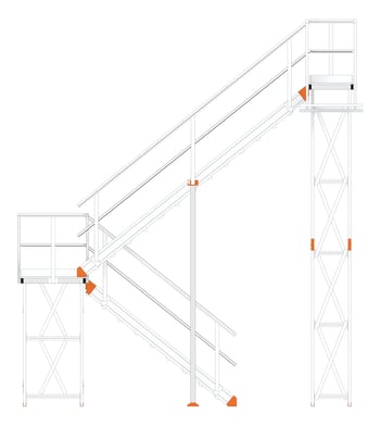 Front Image of Stair Modular KattsafeUSA UShape 2Stages RightExit
