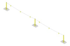 3D Shaded Image of FallProtection WarningLine KattsafeUSA MetalRoof