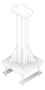 3D Documentation Image of AnchorPoint Kattsafe MegaPost StructuralMount CastInBase