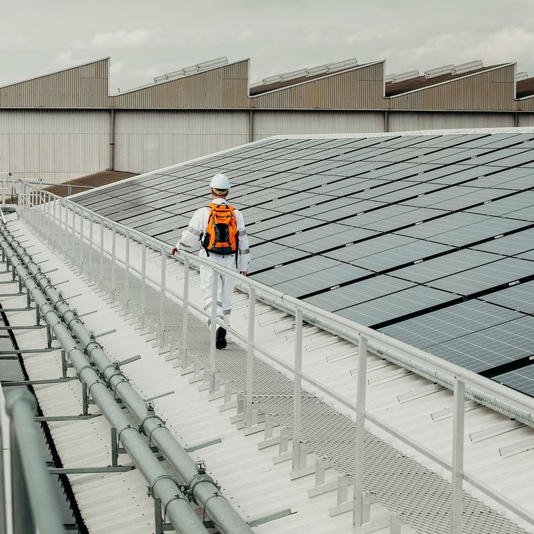 GW5-Kattsafe-walkway-guardrail-one-side-levelled-metal-deck-mount-in-action-1.jpg Image of Walkway Kattsafe Guardrail1Side Levelled