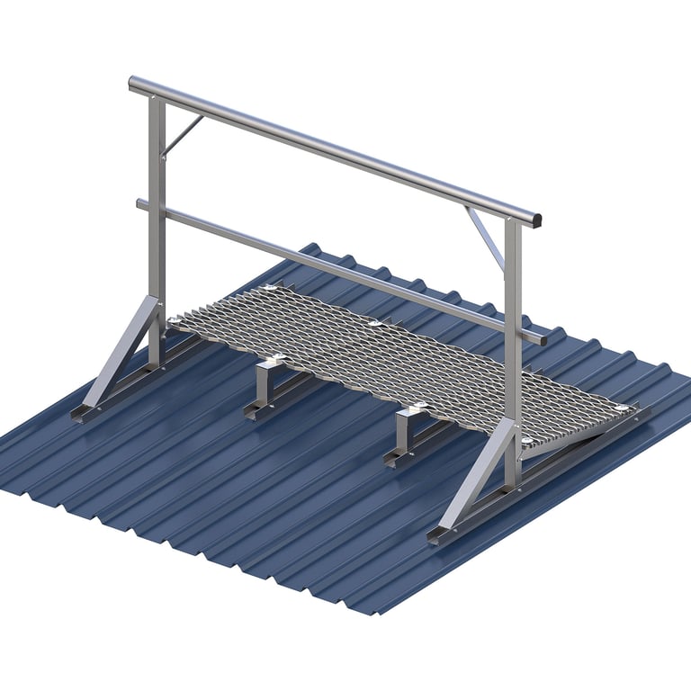 GW5-Kattsafe-walkway-guardrail-one-side-levelled-metal-deck-mount.jpg Image of Walkway Kattsafe Guardrail1Side Levelled