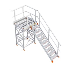 KS20L-Kattsafe-modular-platform-no-support-left-exit.jpg Image of Stair Modular Kattsafe Platform NoSupport LeftExit