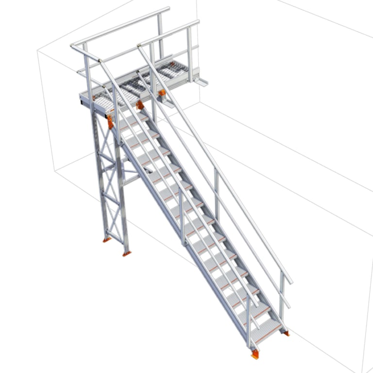 KS20R-Kattsafe-modular-platform-no-support-right-exit.jpg Image of Stair Modular Kattsafe Platform NoSupport RightExit