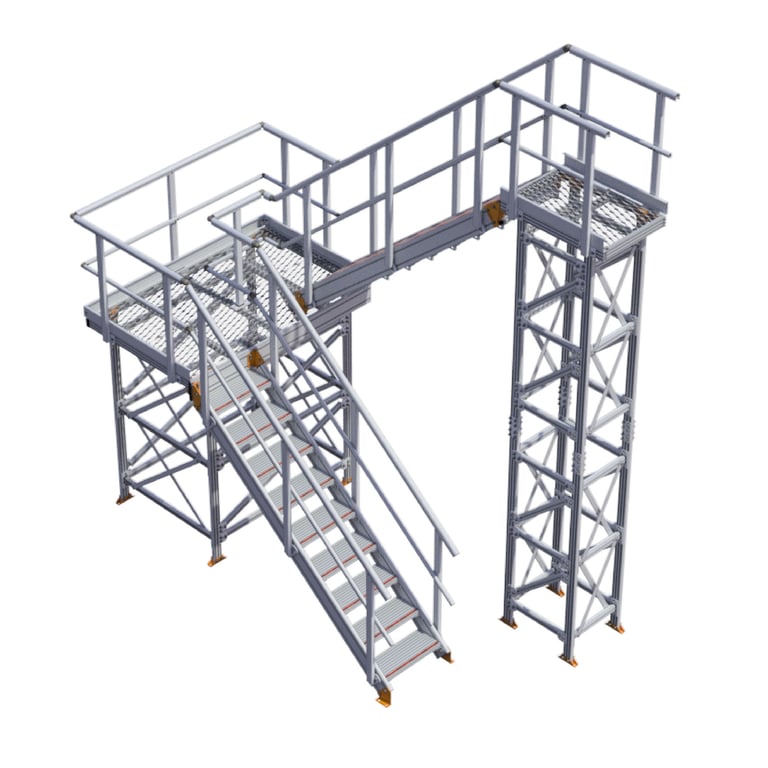 KS60-Kattsafe-modular-2-stage-stairs-Ushape.jpg Image of Stair Modular Kattsafe UShape 2Stages
