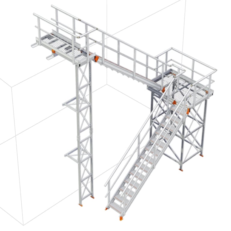 KS60R-Kattsafe-modular-2-stage-stairs-Ushape-right-exit.jpg Image of Stair Modular Kattsafe UShape 2Stages RightExit
