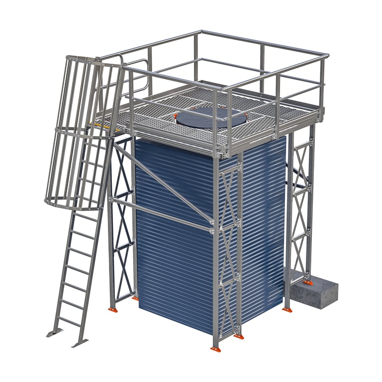 Kattsafe-modular-cooling-tower-ladder.jpg Image of Platform Modular Kattsafe CoolingTower Ladder Right