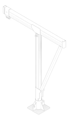 3D Documentation Image of FallProtection DavitBase Kattsafe FloorMount AdhesiveFixed