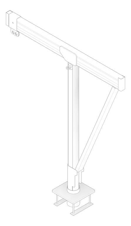 3D Documentation Image of FallProtection DavitBase Kattsafe FloorMount CastInBase