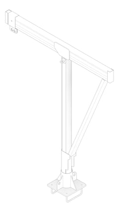3D Documentation Image of FallProtection DavitBase Kattsafe FloorMount CastInCage