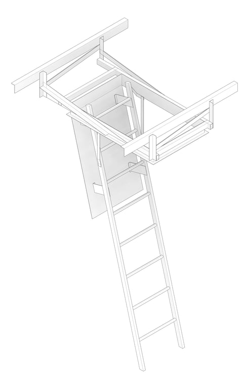 3D Documentation Image of Ladder FoldDown Kattsafe Commercial SuspensionKit