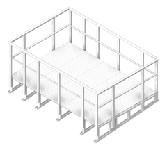 3D Shaded Image of Platform HVAC Kattsafe MetalDeckMount HeavyDuty