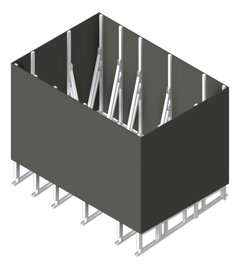 3D Shaded Image of Platform HVAC Kattsafe MetalDeckMount HeavyDuty Screen