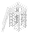 3D Documentation Image of Platform Modular Kattsafe CoolingTower Ladder Left