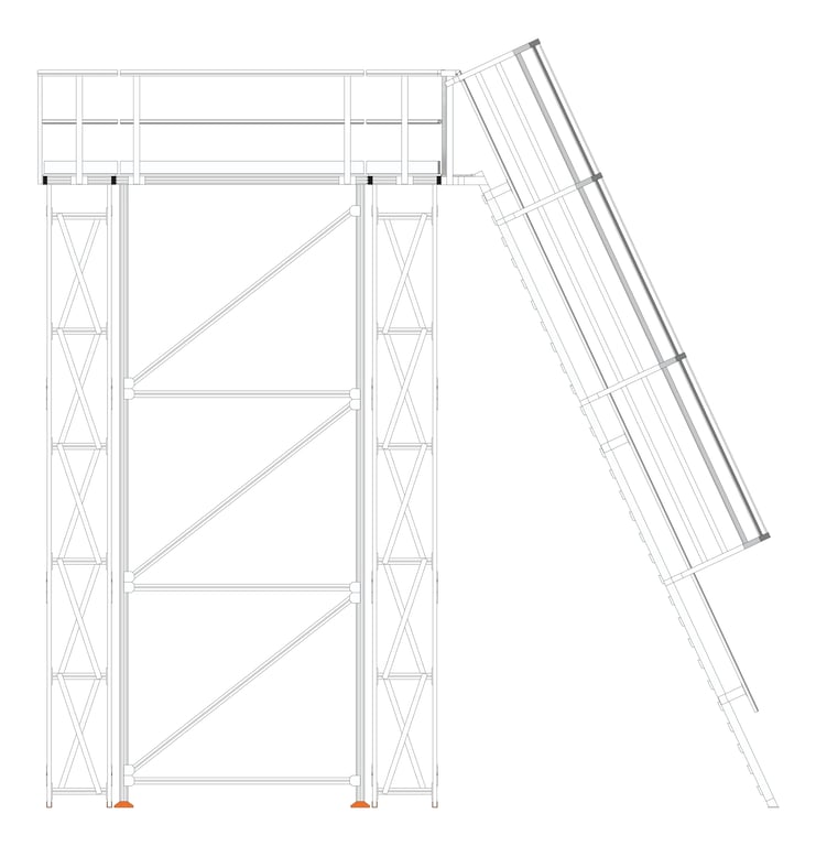 Left Image of Platform Modular Kattsafe CoolingTower Ladder Left