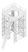 3D Documentation Image of Platform Modular Kattsafe CoolingTower Ladder Right