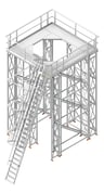 3D Shaded Image of Platform Modular Kattsafe CoolingTower Ladder Right