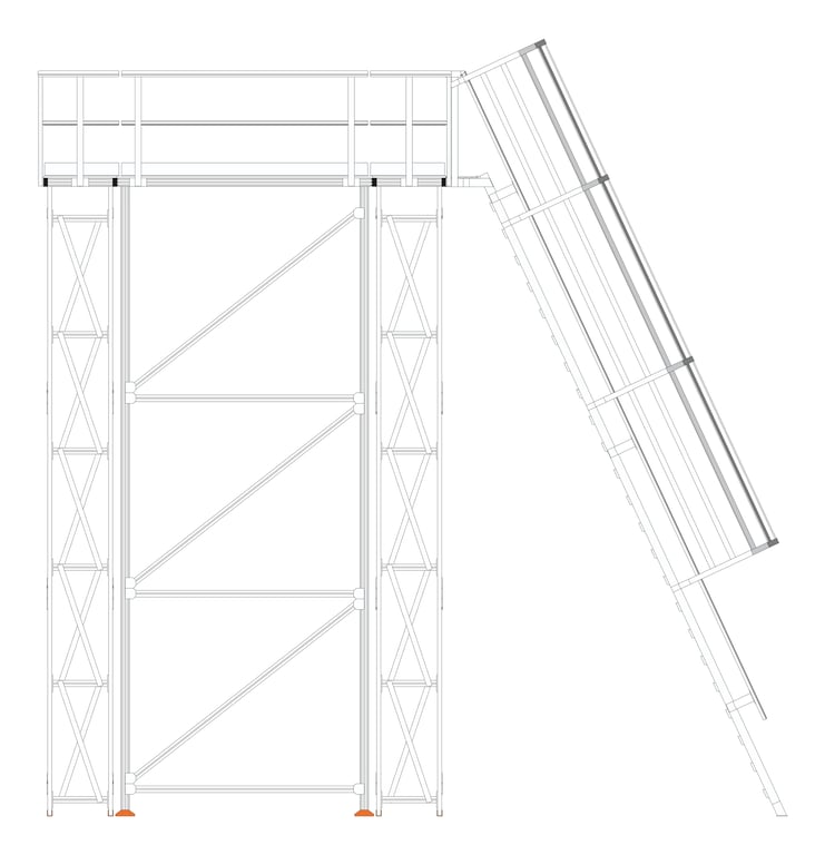 Left Image of Platform Modular Kattsafe CoolingTower Ladder Right