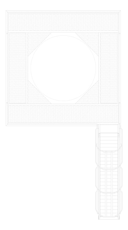 Plan Image of Platform Modular Kattsafe CoolingTower Ladder Right