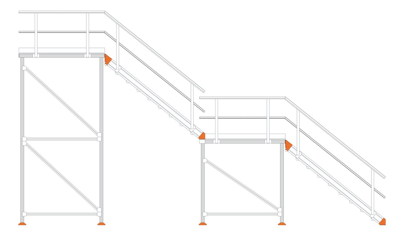 Left Image of Stair Modular Kattsafe 2Stages