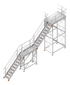 3D Shaded Image of Stair Modular Kattsafe 2Stages LeftExit