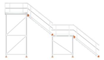 Left Image of Stair Modular Kattsafe 2Stages LeftExit