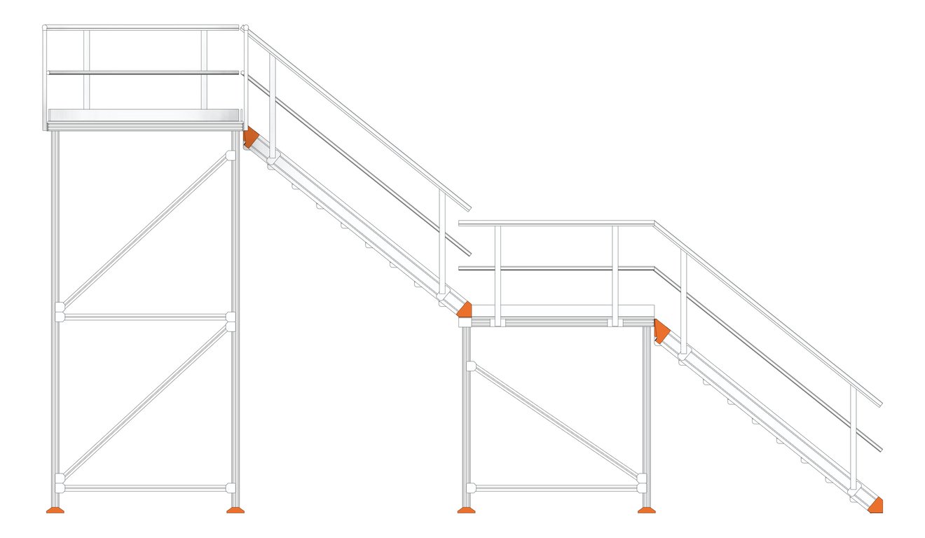 Left Image of Stair Modular Kattsafe 2Stages LeftExit