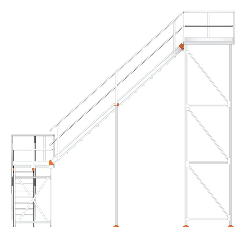 Left Image of Stair Modular Kattsafe LShape 2Stages RightExit