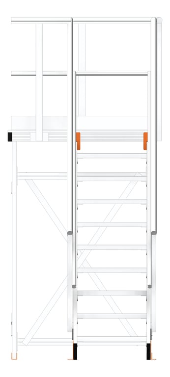 Front Image of Stair Modular Kattsafe Platform LeftExit