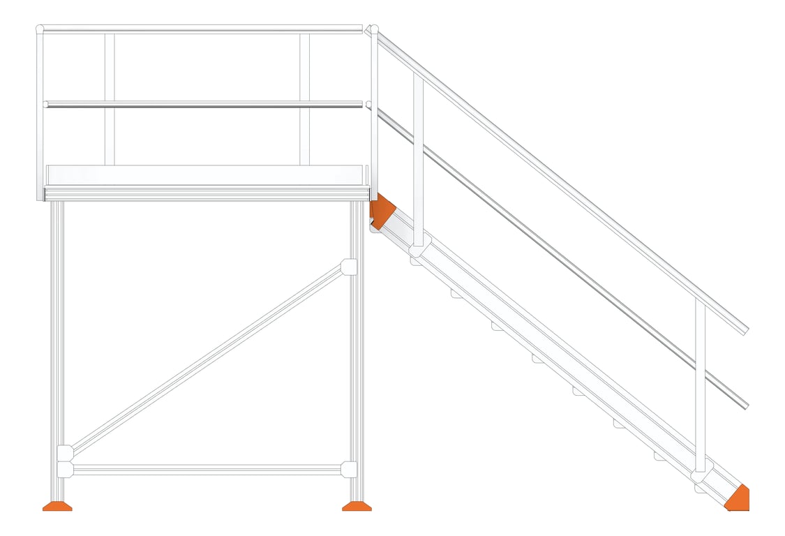 Left Image of Stair Modular Kattsafe Platform LeftExit