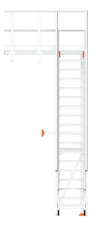 Front Image of Stair Modular Kattsafe Platform NoSupport LeftExit