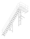 3D Documentation Image of Stair Modular Kattsafe Platform NoSupport RightExit