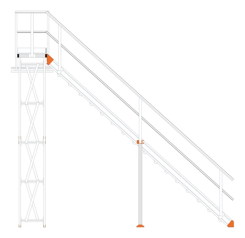 Left Image of Stair Modular Kattsafe Platform NoSupport RightExit