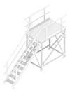 3D Documentation Image of Stair Modular Kattsafe Platform Wide