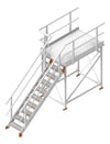 3D Shaded Image of Stair Modular Kattsafe Platform Wide