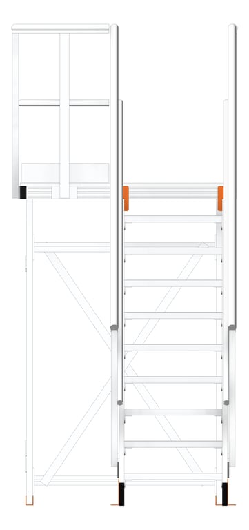 Front Image of Stair Modular Kattsafe Platform Wide