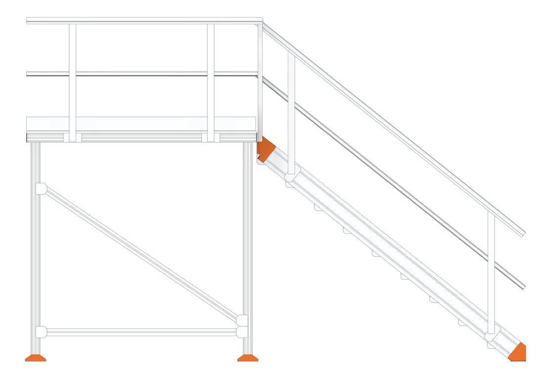 Left Image of Stair Modular Kattsafe Platform Wide