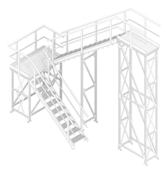 3D Documentation Image of Stair Modular Kattsafe UShape 2Stages