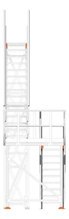 Left Image of Stair Modular Kattsafe UShape 2Stages