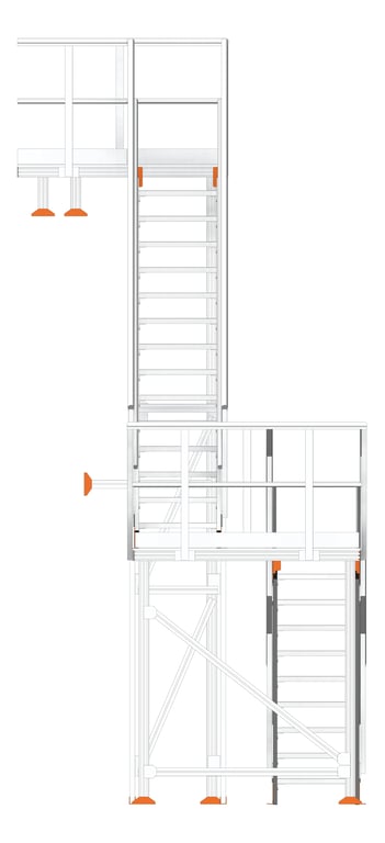 Left Image of Stair Modular Kattsafe UShape 2Stages LeftExit
