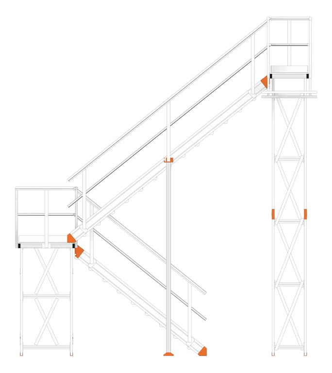 Front Image of Stair Modular Kattsafe UShape 2Stages RightExit