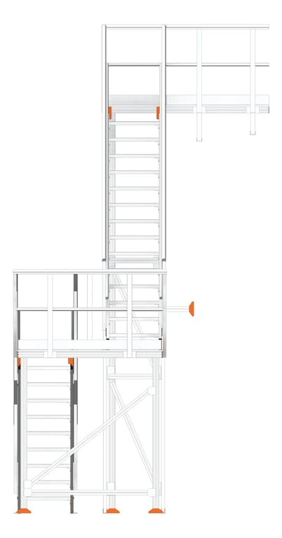 Left Image of Stair Modular Kattsafe UShape 2Stages RightExit
