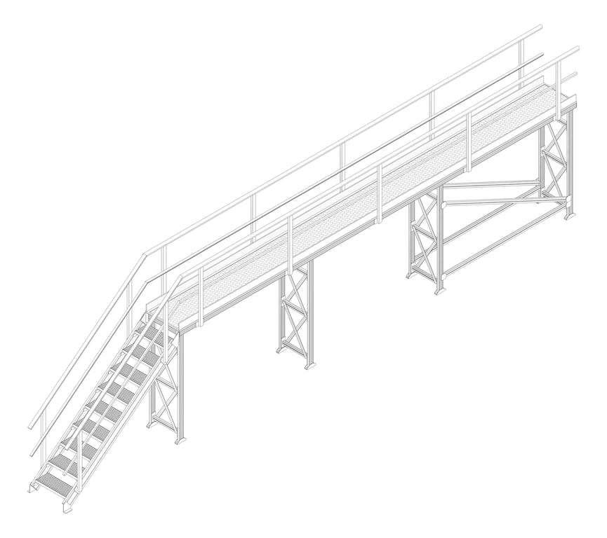 3D Documentation Image of Walkway Modular Kattsafe Freestanding