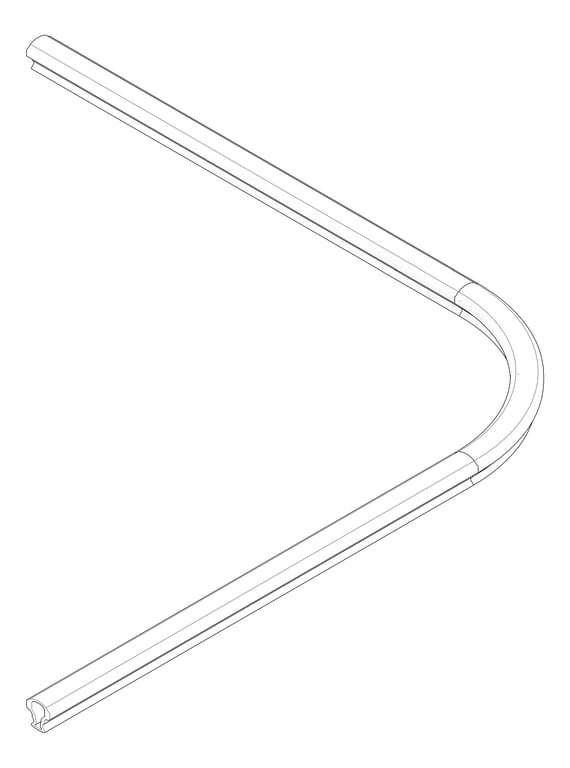 3D Documentation Image of FallProtection RigidRail Kattsafe Stealth ConcreteMount Curve VaryingRadius