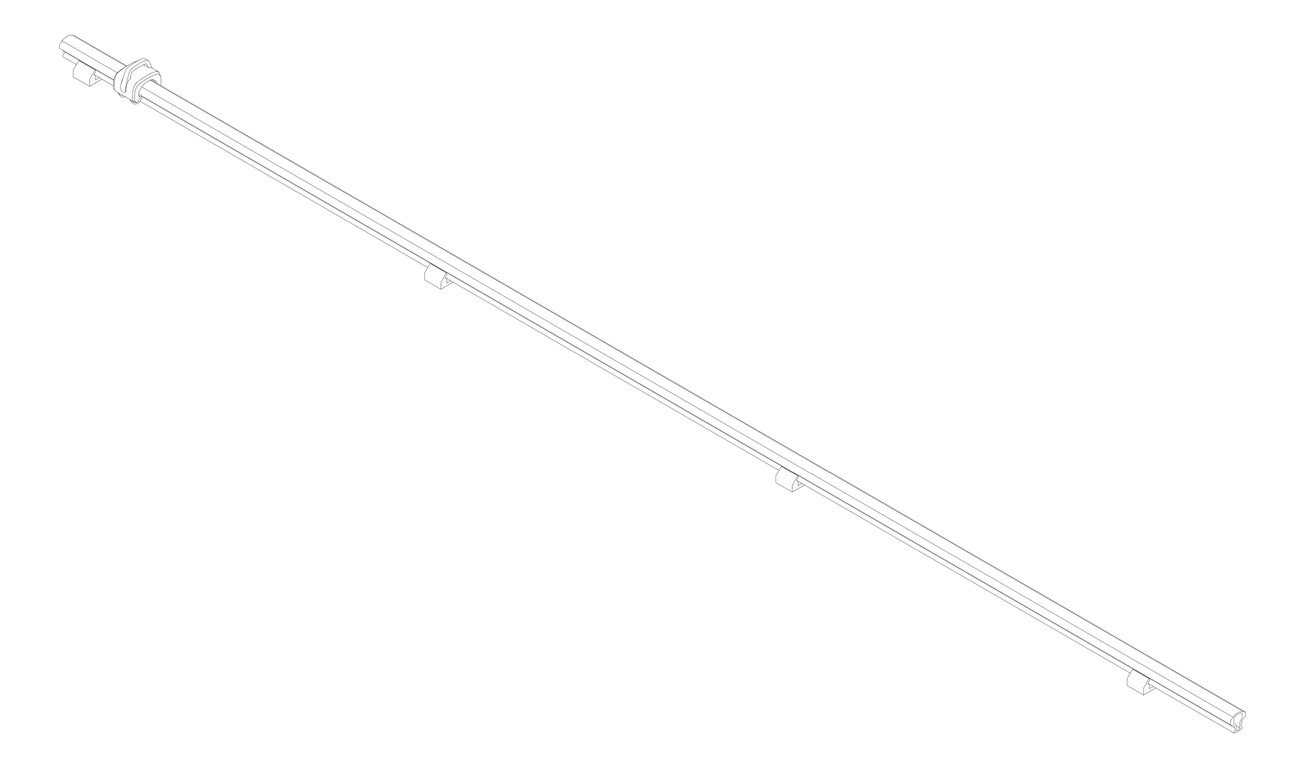 3D Documentation Image of FallProtection RigidRail Kattsafe Stealth ConcreteMount Single