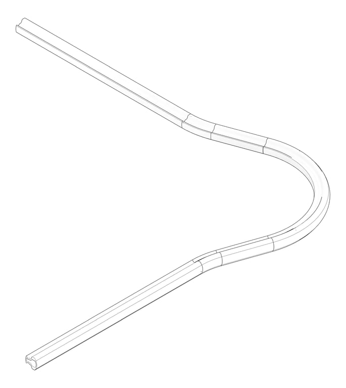 3D Documentation Image of FallProtection RigidRail Kattsafe Stealth ExternalBend Curve VaryingAngle
