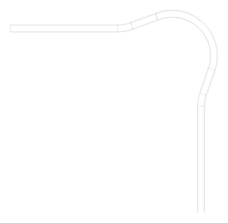 Plan Image of FallProtection RigidRail Kattsafe Stealth ExternalBend Curve VaryingAngle